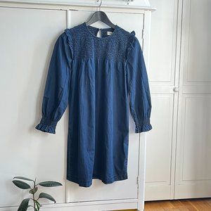 Madewell ruffle neck smocked babydoll dress